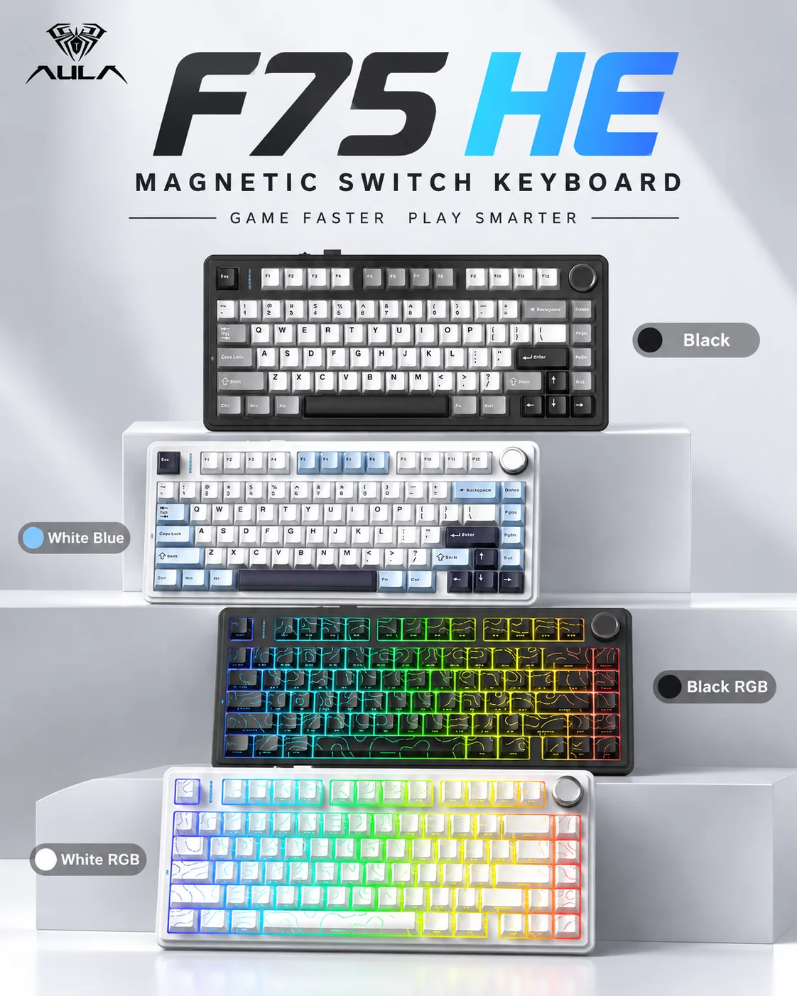 Hall Effect Magnetic Switch Keyboard - AULA F75 HE 마그네틱 키보드, 75%