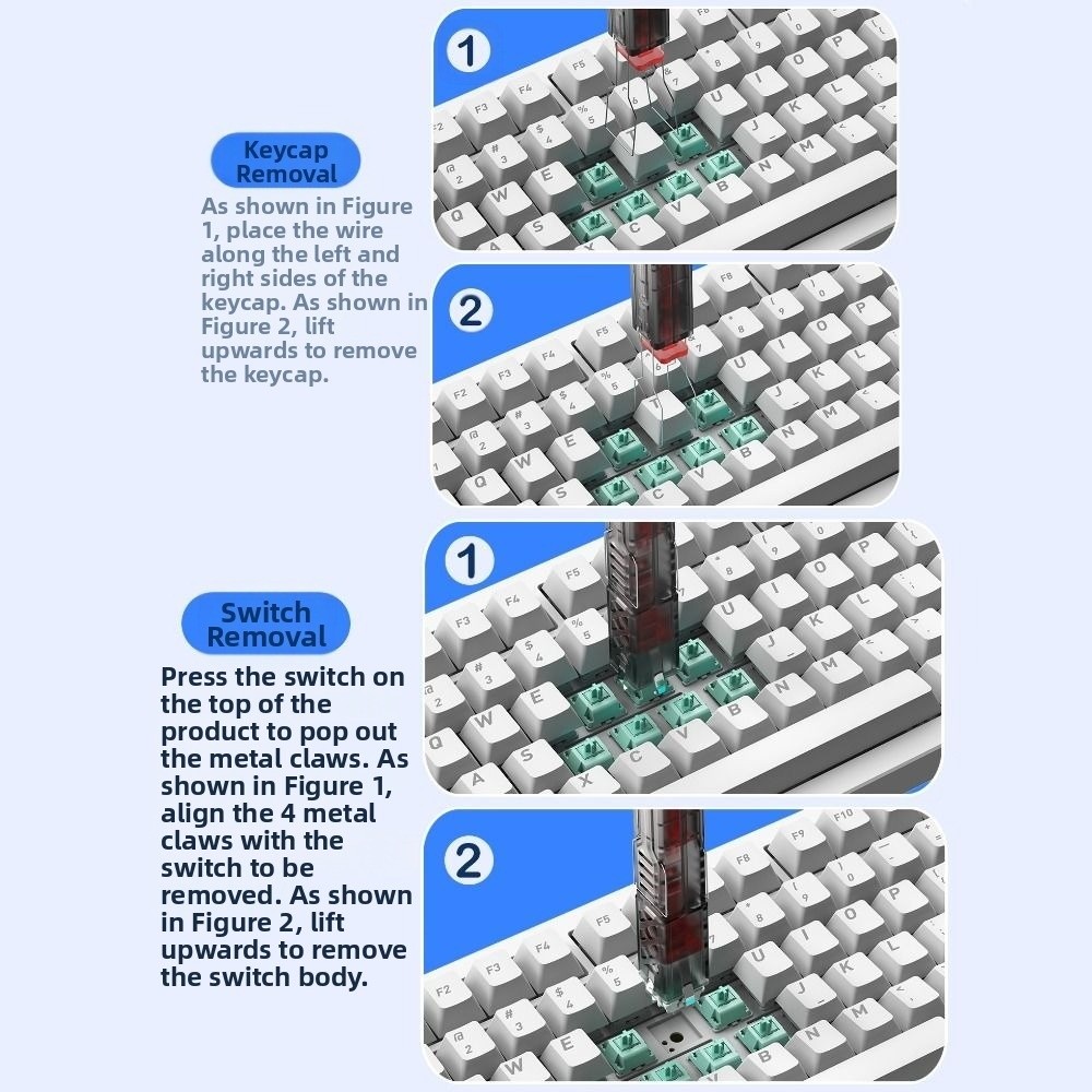 2-in-1 키캡 분리 도구, DIY용, 4개의 턱으로 - Switch Puller Keycap Puller Kit 리뷰 및 가격